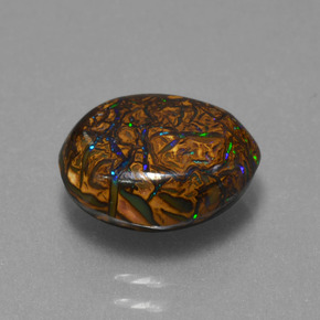 3.94 ct Multicolor Boulder Opal Stone, Natural Boulder Opal in Fancy Cabochon Shape for Sale