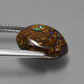 Boulder Opal Gemstone in 11.5 x 9.4 mm Size for Sale, Boulder Opal Stone in Multicolor Color