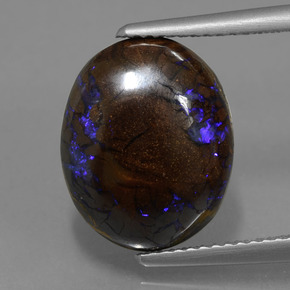 7.53 ct Multicolor Boulder Opal Gemstone, Boulder Opal Gem in Oval Cabochon Shape for Sale.