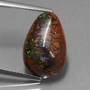 7.10 ct Multicolor Boulder Opal Gemstone, Boulder Opal Gem in Fancy Cabochon Shape for Sale.