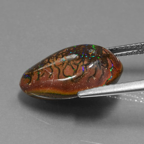 Boulder Opal Gemstone in 16.1 x 10.4 mm Size for Sale, Boulder Opal Stone in Multicolor Color