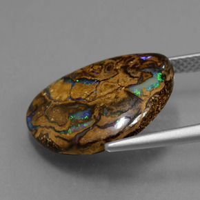 Boulder Opal Gemstone in 17.6 x 13.1 mm Size for Sale, Boulder Opal Stone in Multicolor Color