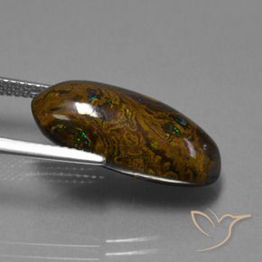 Boulder Opal Gemstone in 21 x 10 mm Size for Sale, Boulder Opal Stone in Multicolor Color