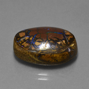 13.53 ct Multicolor Boulder Opal Stone, Natural Boulder Opal in Oval Cabochon Shape for Sale