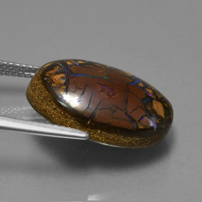 Boulder Opal Gemstone in 19.1 x 13.7 mm Size for Sale, Boulder Opal Stone in Multicolor Color