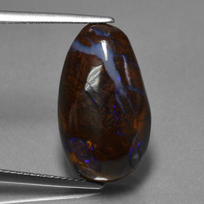13.34 ct Multicolor Boulder Opal Gemstone, Boulder Opal Gem in Fancy Cabochon Shape for Sale.