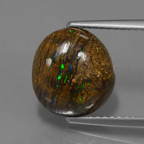 4.42 ct Multicolor Boulder Opal Gemstone, Boulder Opal Gem in Fancy Cabochon Shape for Sale.