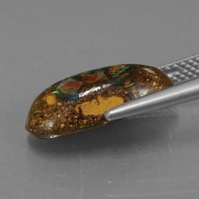 Boulder Opal Gemstone in 15.9 x 8.1 mm Size for Sale, Boulder Opal Stone in Multicolor Color