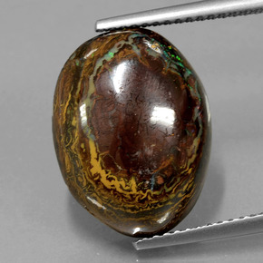 11.56 ct Multicolor Boulder Opal Gemstone, Boulder Opal Gem in Fancy Cabochon Shape for Sale.
