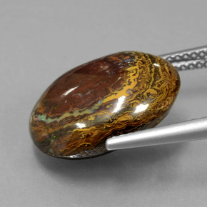 Boulder Opal Gemstone in 16.4 x 12.6 mm Size for Sale, Boulder Opal Stone in Multicolor Color