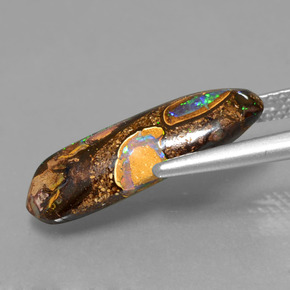 Boulder Opal Gemstone in 18.4 x 6.6 mm Size for Sale, Boulder Opal Stone in Multicolor Color