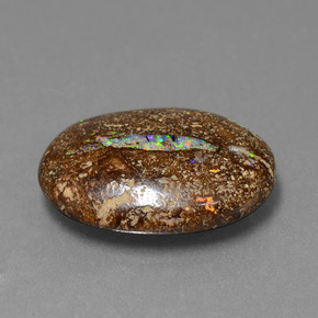 5.89 ct Multicolor Boulder Opal Stone, Natural Boulder Opal in Oval Cabochon Shape for Sale