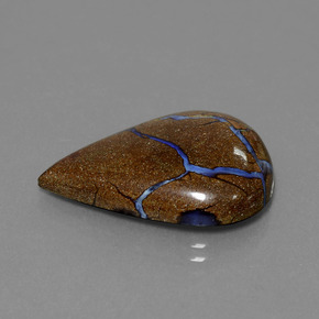 14.12 ct Multicolor Boulder Opal Stone, Natural Boulder Opal in Pear Cabochon Shape for Sale