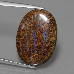 13.05 ct Multicolor Boulder Opal Gemstone, Boulder Opal Gem in Oval Cabochon Shape for Sale.