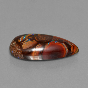 11.35 ct Multicolor Boulder Opal Stone, Natural Boulder Opal in Pear Cabochon Shape for Sale