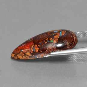 Boulder Opal Gemstone in 23.2 x 11.4 mm Size for Sale, Boulder Opal Stone in Multicolor Color