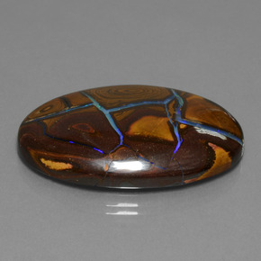 66.28 ct Multicolor Boulder Opal Stone, Natural Boulder Opal in Oval Cabochon Shape for Sale