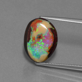 6.24 ct Multicolor Boulder Opal Gemstone, Boulder Opal Gem in Fancy Cabochon Shape for Sale.