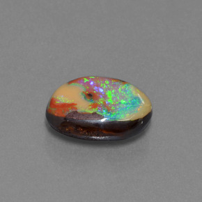 6.24 ct Multicolor Boulder Opal Stone, Natural Boulder Opal in Fancy Cabochon Shape for Sale