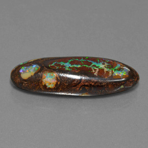 27.43 ct Multicolor Boulder Opal Stone, Natural Boulder Opal in Oval Cabochon Shape for Sale