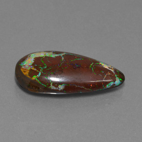22.94 ct Multicolor Boulder Opal Stone, Natural Boulder Opal in Pear Cabochon Shape for Sale
