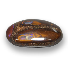 12.14 ct Multicolor Boulder Opal Stone, Natural Boulder Opal in Oval Cabochon Shape for Sale
