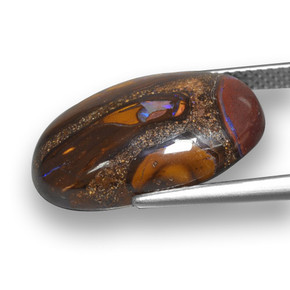 Boulder Opal Gemstone in 18.6 x 12.8 mm Size for Sale, Boulder Opal Stone in Multicolor Color