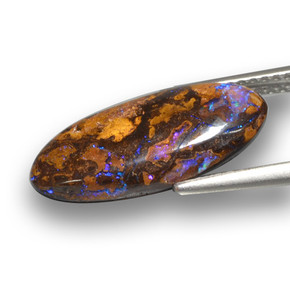 Boulder Opal Gemstone in 17.6 x 8.2 mm Size for Sale, Boulder Opal Stone in Multicolor Color