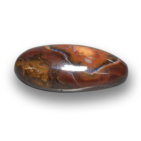 10.73 ct Multicolor Boulder Opal Stone, Natural Boulder Opal in Oval Cabochon Shape for Sale