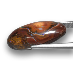 Boulder Opal Gemstone in 19.9 x 10.4 mm Size for Sale, Boulder Opal Stone in Multicolor Color
