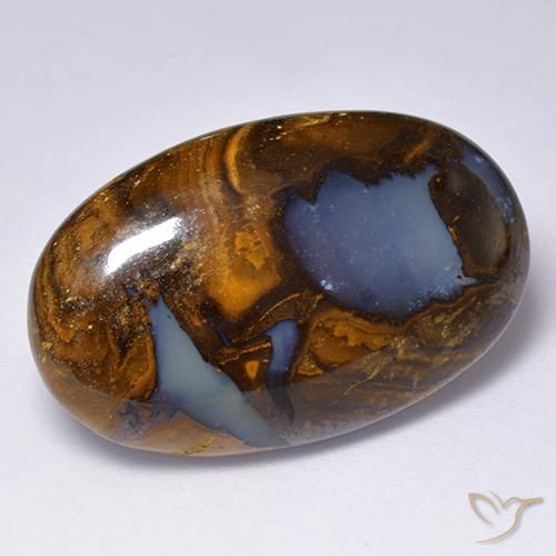 26.43 ct Multicolor Boulder Opal Stone, Natural Boulder Opal in Oval Cabochon Shape for Sale