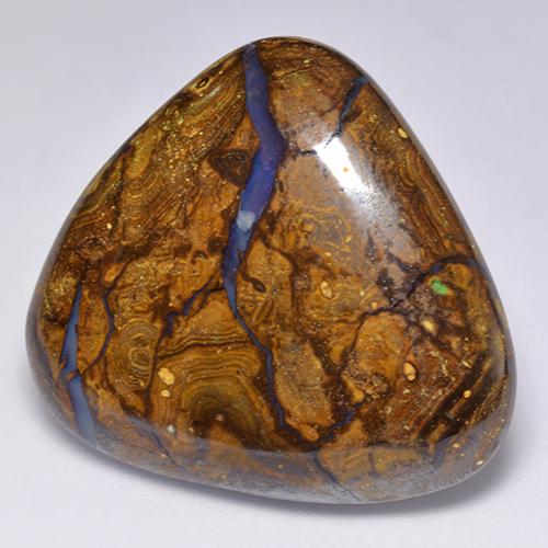 32.30 ct Multicolor Boulder Opal Stone, Natural Boulder Opal in Trillion Cabochon Shape for Sale