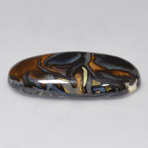 Boulder Opal Gemstone in 19.7 x 10.1 mm Size for Sale, Boulder Opal Stone in Multicolor Color