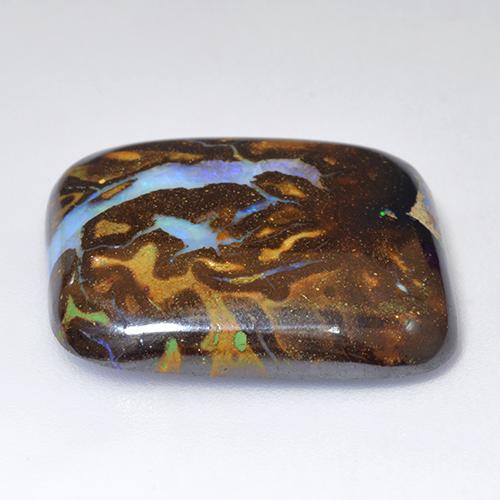 Boulder Opal Gemstone in 22.5 x 20.1 mm Size for Sale, Boulder Opal Stone in Multicolor Color