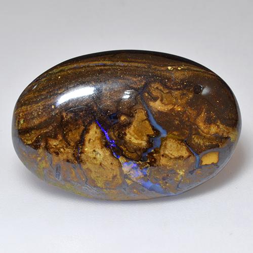 Opale Boulder Ovale en damier des États-Unis 27,63 ct, dimension 29,3 x 19,2mm, pureté Opaque , pierre gemme naturelle Non traité, 1 pièce d'opale boulder de couleur Multicolore, dureté Mohs de 5.5 à 6.5, Photo A