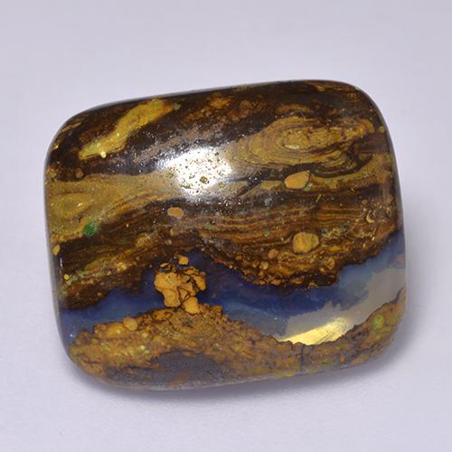13.32 ct Multicolor Boulder Opal Stone, Natural Boulder Opal in Cushion Cabochon Shape for Sale