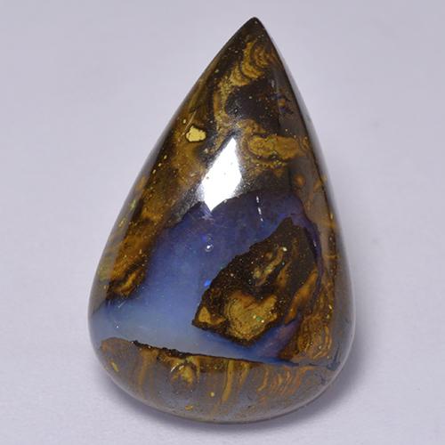 Multicolore Opale Boulder gemme - 9.5ct Poire cabochon (ID: 522126)