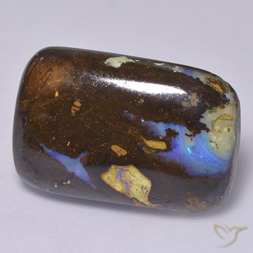 14.29 ct Multicolor Boulder Opal Stone, Natural Boulder Opal in Cushion Cabochon Shape for Sale