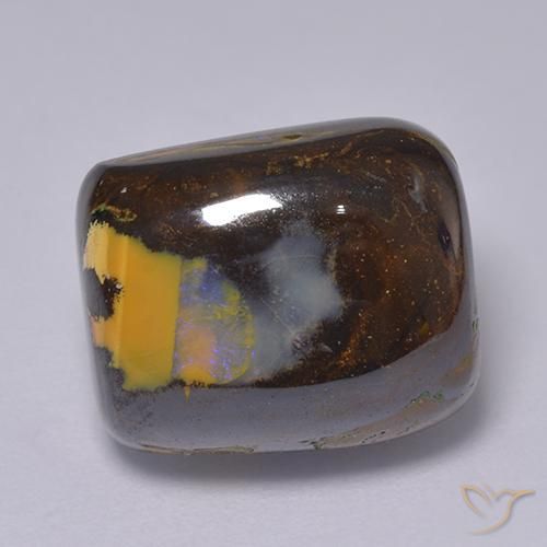 13.46 ct Multicolor Boulder Opal Stone, Natural Boulder Opal in Cushion Cabochon Shape for Sale