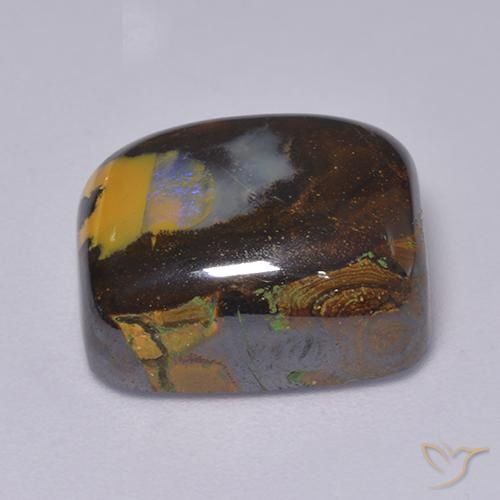 Boulder Opal Gemstone in 14.7 x 12.1 mm Size for Sale, Boulder Opal Stone in Multicolor Color