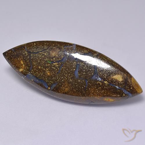 18.28ct Natural Multicolor Boulder Opal, Marquise, Opaque