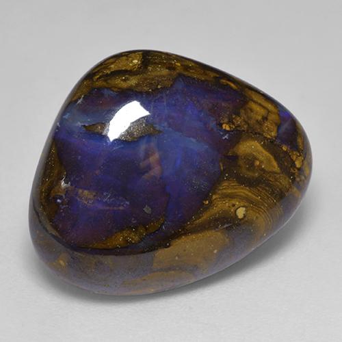 13.03 ct Multicolor Boulder Opal Stone, Natural Boulder Opal in Pear Cabochon Shape for Sale