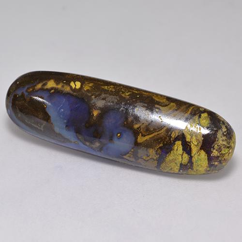 14.99 ct Multicolor Boulder Opal Gemstone, Boulder Opal Gem in Oval Cabochon Shape for Sale.
