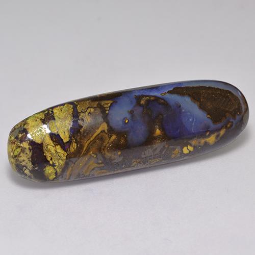 14.99 ct Multicolor Boulder Opal Stone, Natural Boulder Opal in Oval Cabochon Shape for Sale
