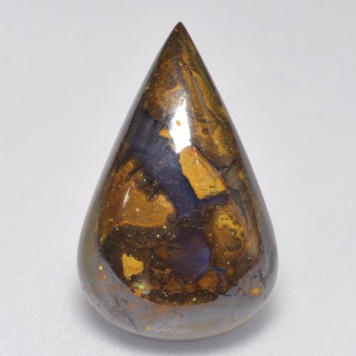 Multicolore Opale Boulder gemme - 5.8ct Poire cabochon (ID: 522632)