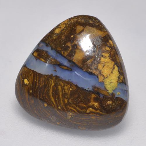8.20 ct Multicolor Boulder Opal Stone, Natural Boulder Opal in Trillion Cabochon Shape for Sale