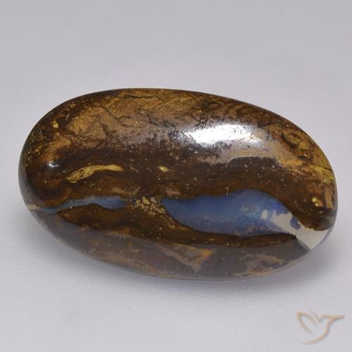 9.66 ct Multicolor Boulder Opal Stone, Natural Boulder Opal in Oval Cabochon Shape for Sale