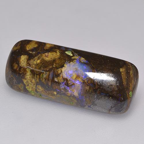 9.16 ct Multicolor Boulder Opal Gemstone, Boulder Opal Gem in Cushion Cabochon Shape for Sale.