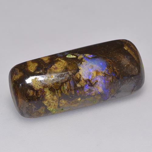 9.16 ct Multicolor Boulder Opal Stone, Natural Boulder Opal in Cushion Cabochon Shape for Sale