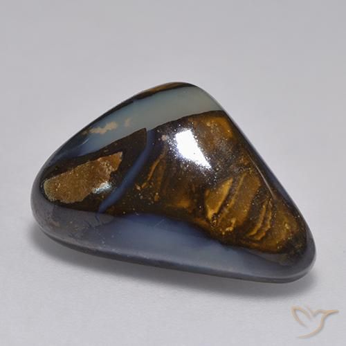 13,97 ct trillionenschliff Boulder-Opal aus Australian, Größe: 20,4 x 12,9mm, Reinheit: Translucent, Garantiert echter Edelstein, 1 Stück Boulder-Opal in Mehrfarbig Farbe, Mohs-Härte von 5,5 - 6,5, Photo A